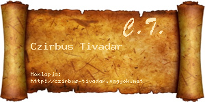 Czirbus Tivadar névjegykártya